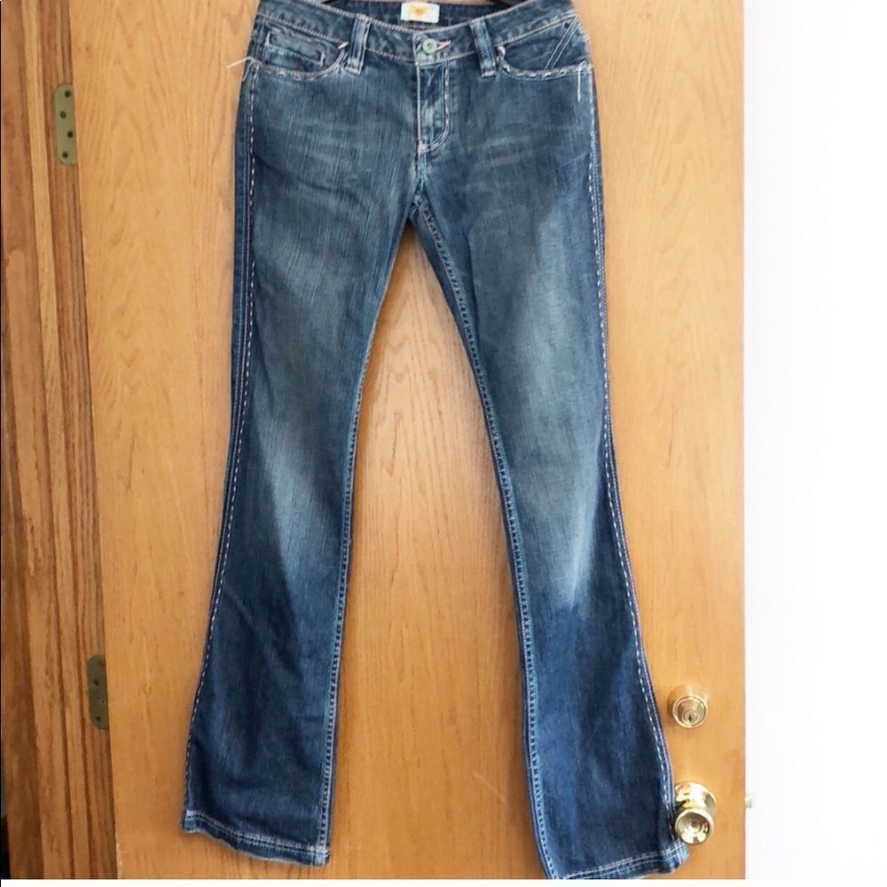 Antik denim boot cut embroidered pocket jeans NWOT Size 27 - Picture 2 of 8